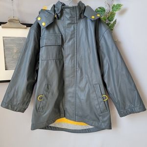 Hatley Gray Raincoat with Yellow Accents